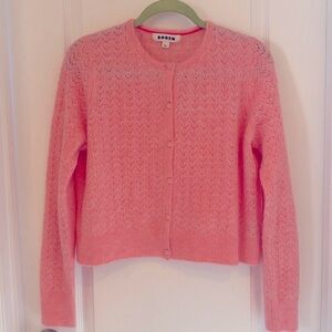 Boden Pointelle Blush Pink Knitted Sweater Size L